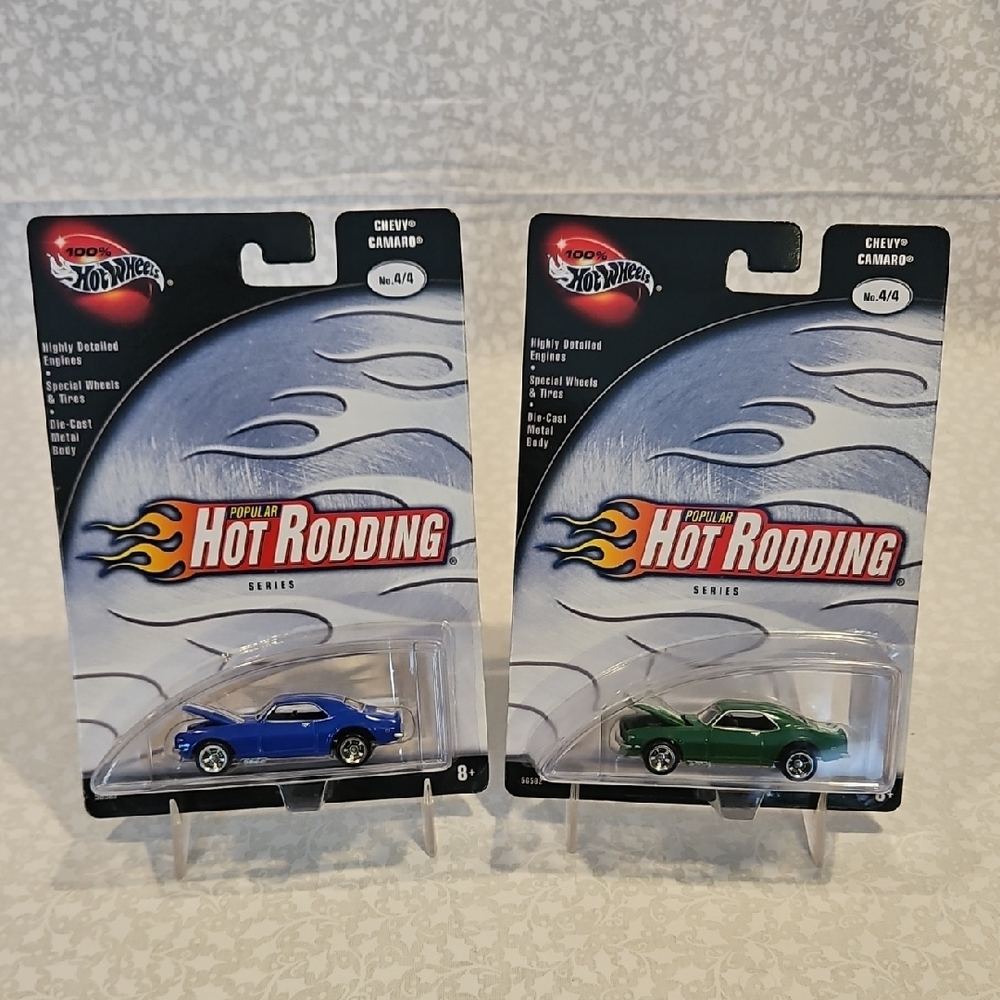 2002 Hot Wheels Popular Hot Rodding Blue & Green Chevy Camaro 4/4